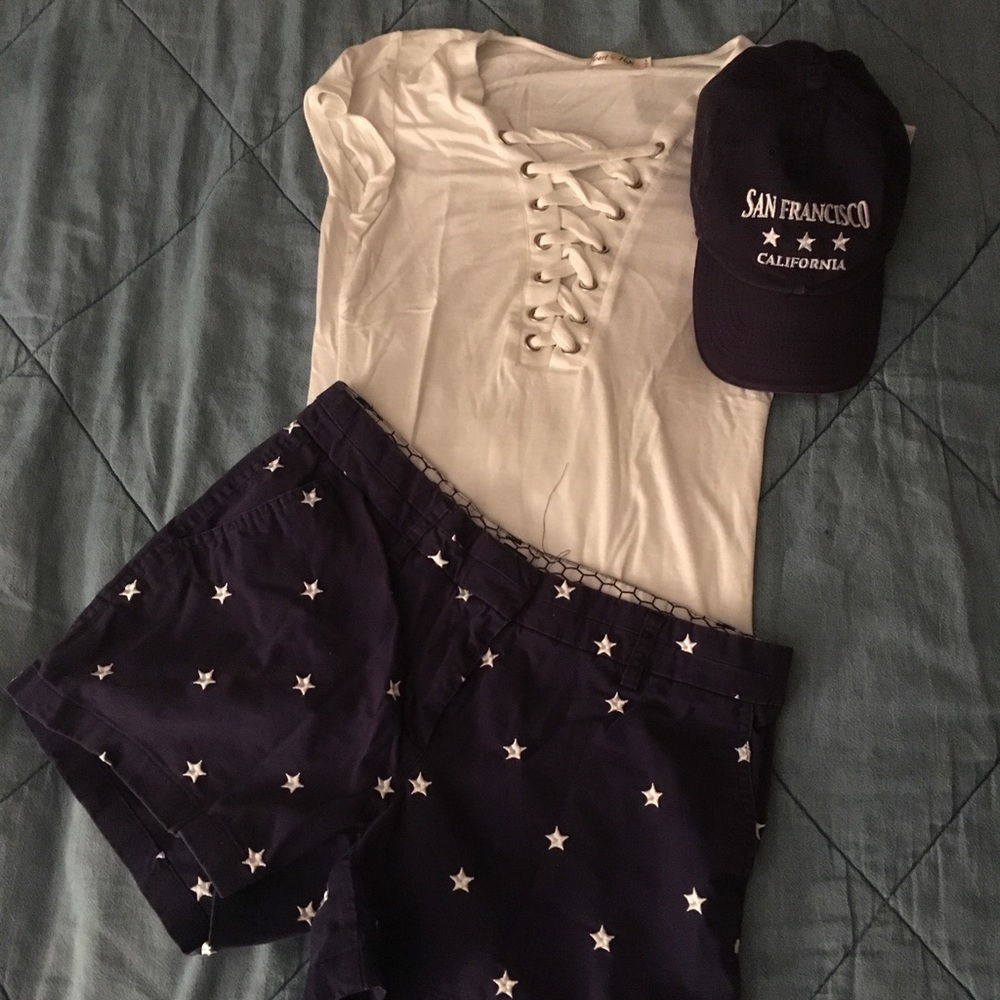 Navy shorts with white stars!